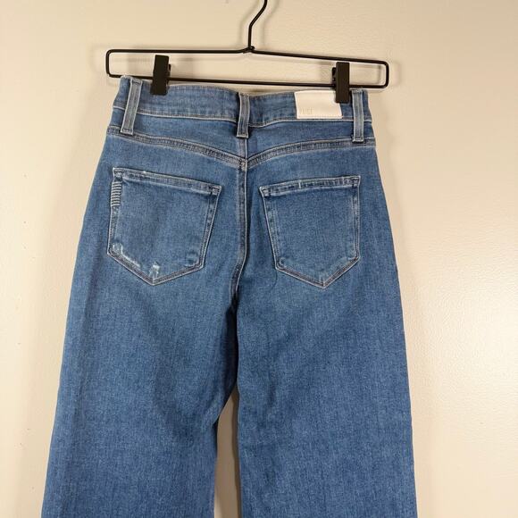 Paige Anessa Jeans Rock Show Distressed Cropped Medium Wash Blue Mid Rise Sz 24 - Picture 10 of 12